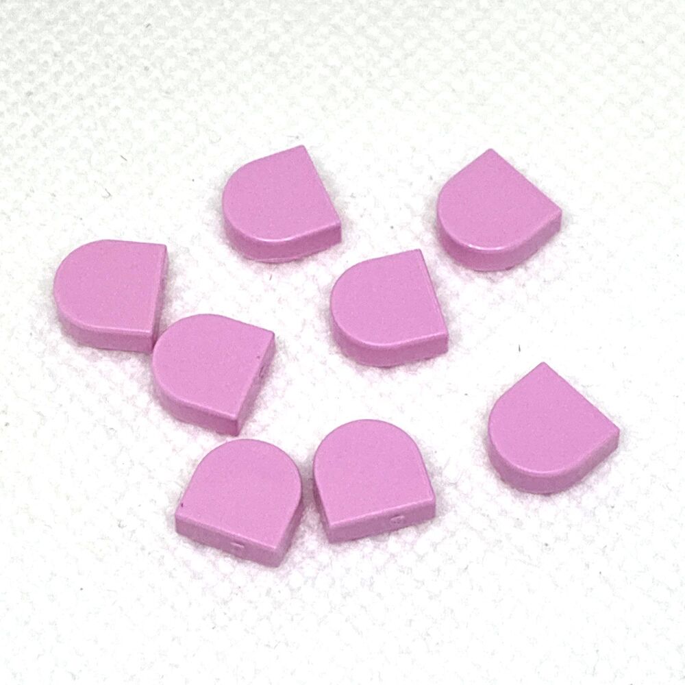 LEGO Parts Bright Pink Tile, Round 1 x 1 Half Circle Extended - No 24246 - QTY 8